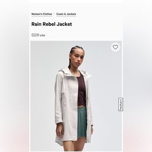 Lululemon Rain Rebel Jacket size 12